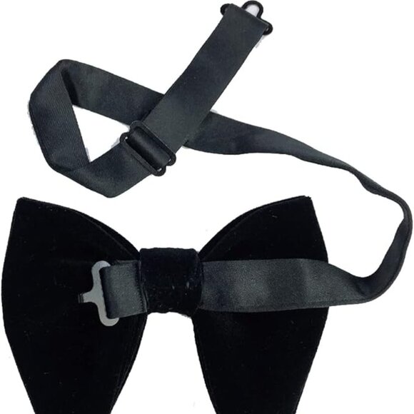Velvet Bow Ties for Men Set Black - Picture 4 of 5